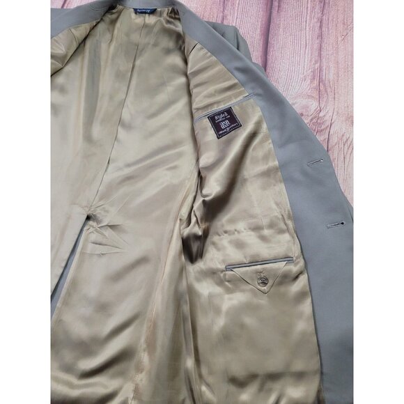 Burberry Men 100% Wool Tweed Tan Herringbone Blazer Jacket Lined - Picture 8 of 16